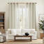 Linen Blend Semi Sheer Grommet / Eyelet Curtain Panel Pair-1852616299