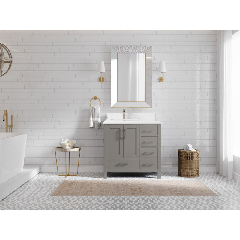 Ensemble de meuble-lavabo simple 36 po Malibu, Blanc