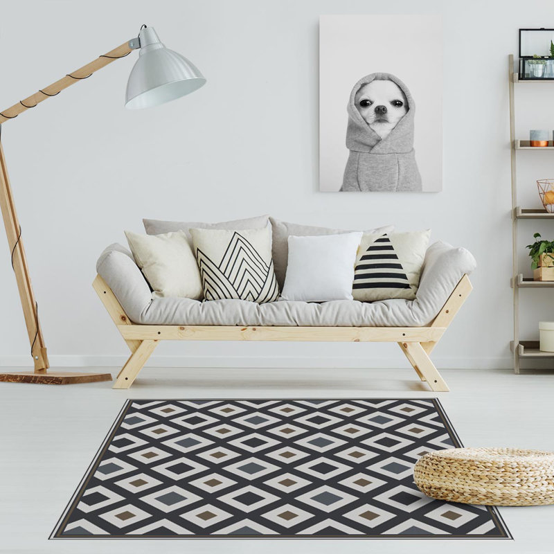 Mikesell Non-Slip Geometric Indoor Doormat, Square 136cm