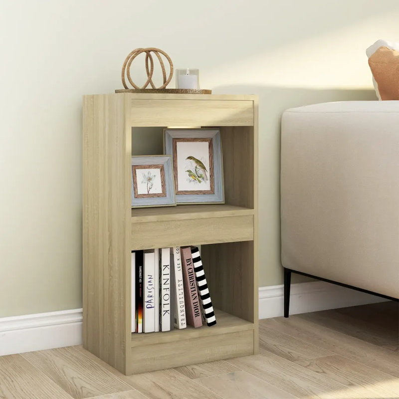 Book Cabinet/Room Divider, (2 Shelves) 72cmH x 40cmW x 30cmD, Sonoma Oak