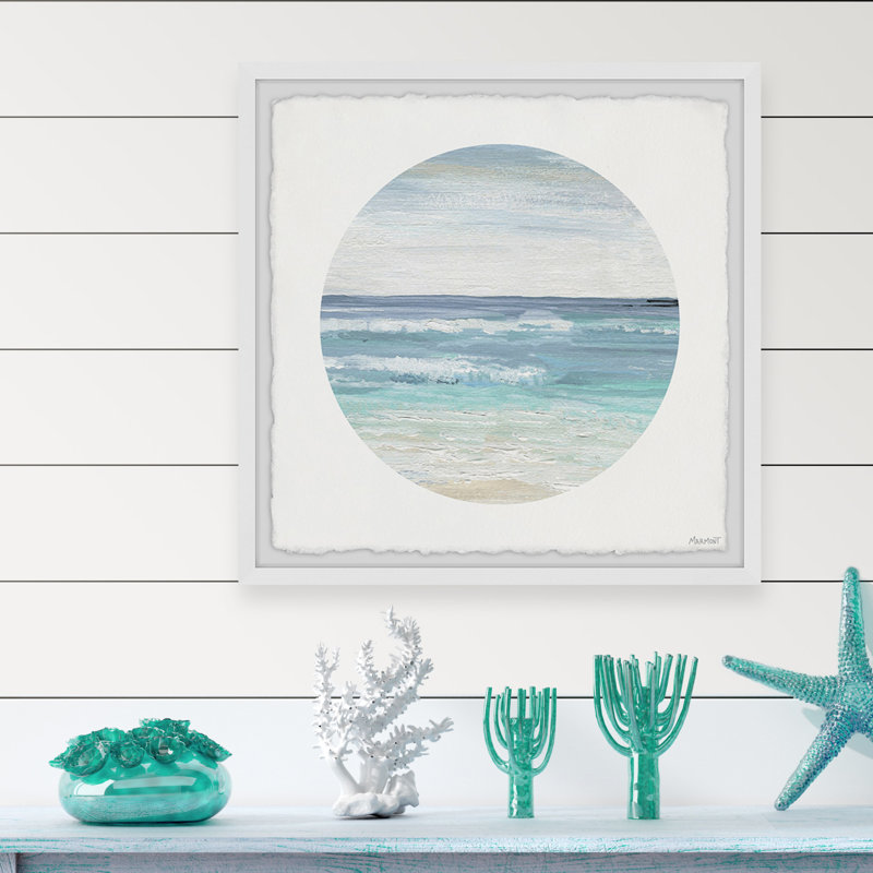 Reproduction d’art sur papier encadrée « relaxation beach », H 12 po x l 12 po x P 1,5 po