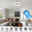 19" White Feather Bedroom Fan Light With Remote Control, Dimmable, 7 Blades, Reversible DC Motor, With LED Light