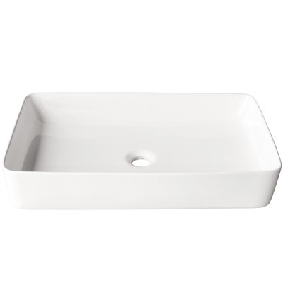 Lavabo de salle de bain vasque rectangulaire en céramique blanche