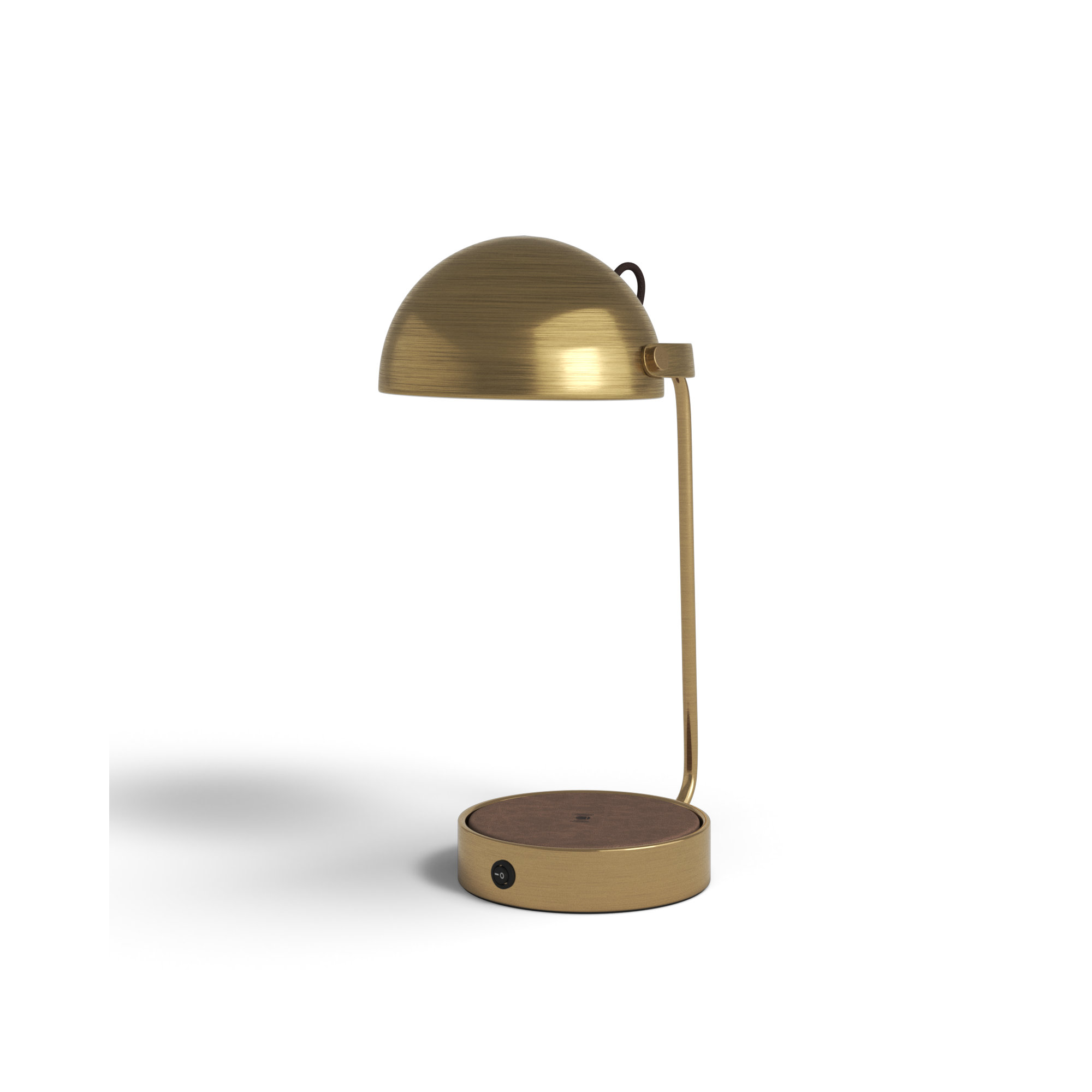 Ramona Metal USB Desk Lamp, Antique Brass, Antique Brass/Brown