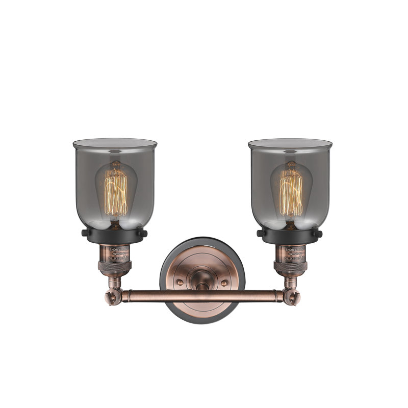Éclairage pour meuble-lavabo à intensité variable 2 lumières Amher, Plaqué couleur fumée