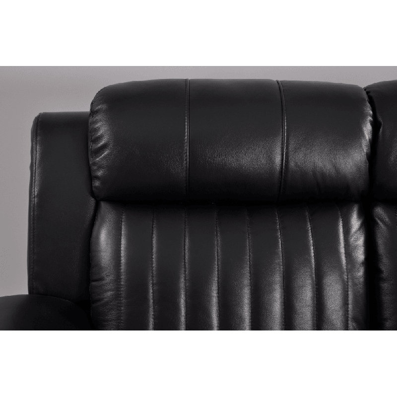 Cenaida Genuine Leather Electric Power Recliner 2 Seater Sofa, Black