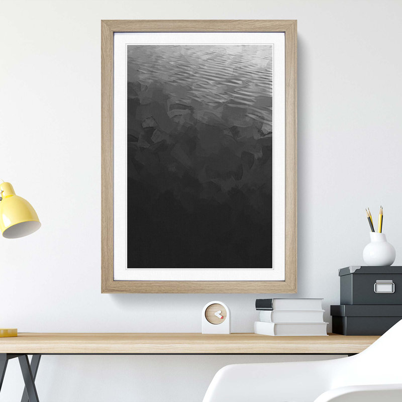 Calm of the Ocean in Abstract - Picture Frame Painting Print, Oak Framed, 65cm H x 48cm W x 2cm D