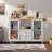 Kitchen Island  With Dropleaf Top, Towel Rack, Spice Rack, 2 Drawers And 2-door Cabinet