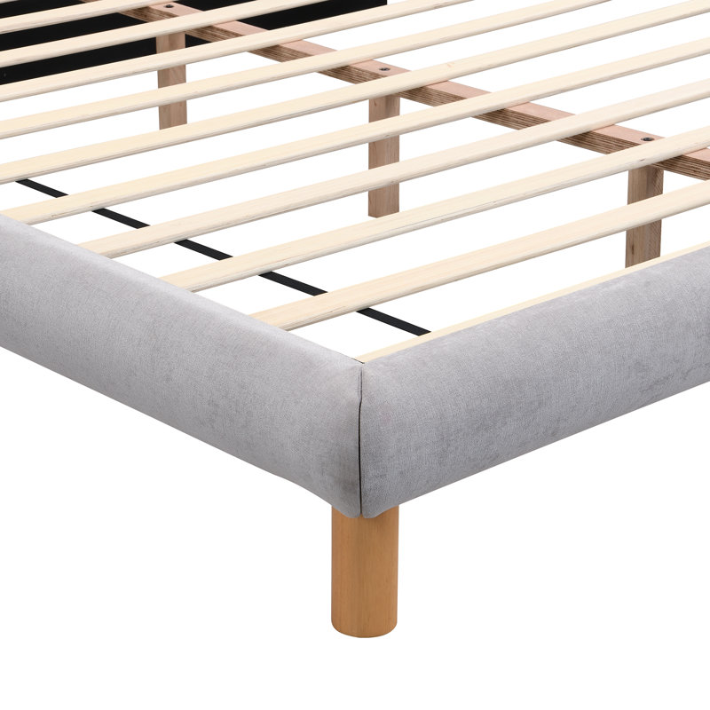 Aspia Upholstered Cookie-Shaped Platform Bed, King