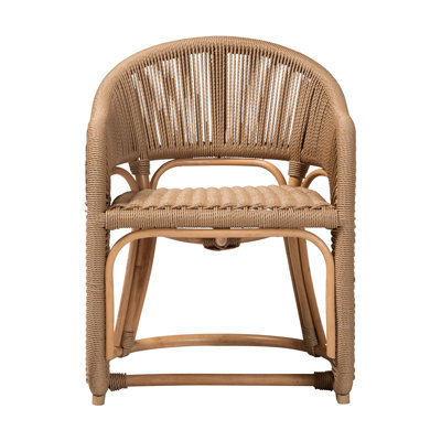 bali & pari  Isra Boho Armchair, Natural Brown