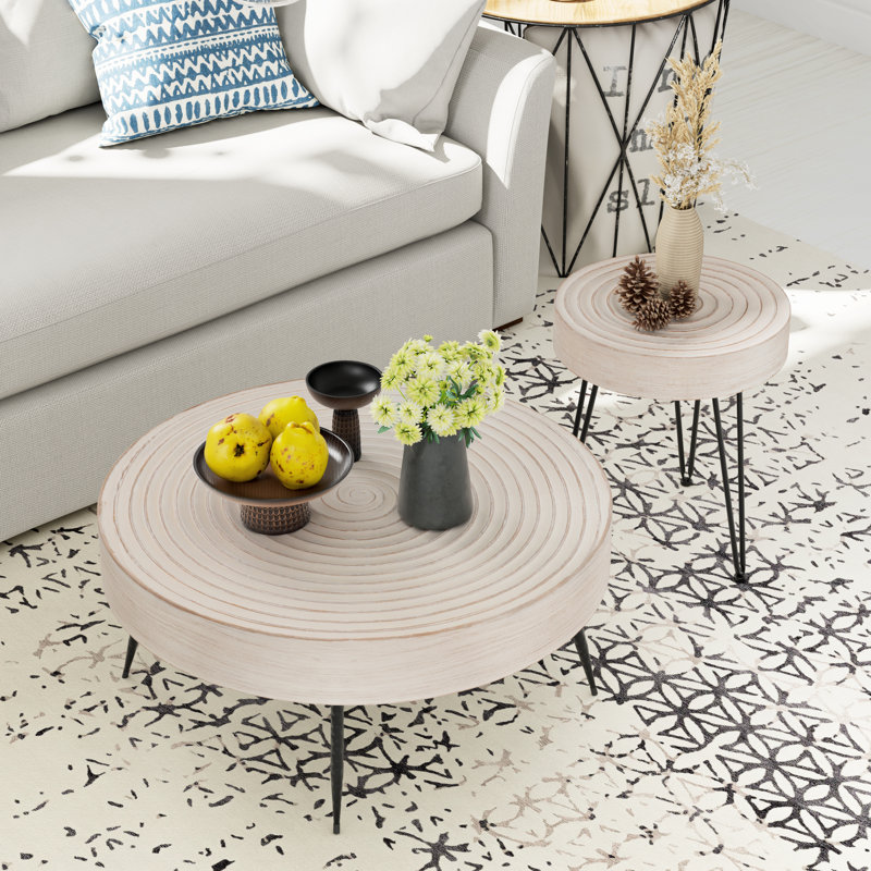 Ensemble de tables basses gigognes 2 pièces Kawan, Blanc