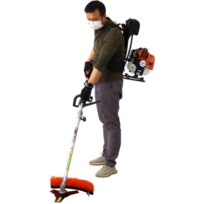 Sac à dos multifonctionnel 4 en 1, système de jardinage à 2 temps 52CC avec scie à gaz, taille-haie, coupe-herbe et coupe-brosse Conforme EPA