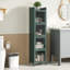 Armoire de rangement foncée avec quatre structures pour le rangement moderne de la salle de gym à domicile, finition