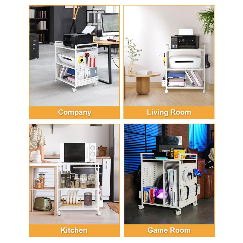 64.5cm H x 40cm W Printer Stand, White