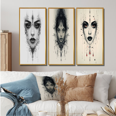 Monochromes méditation de femme esprit I - Collection d'art mural femme glam