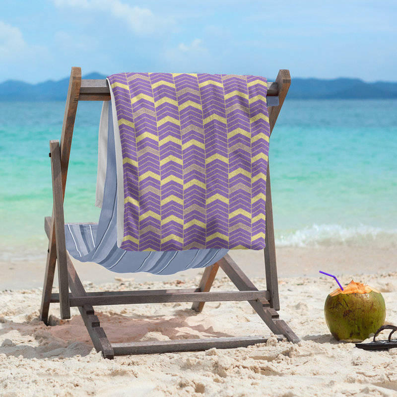 Stephenie Beach Towel, Purple/Yellow/Gray