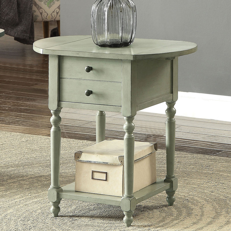 Table de bout avec rangement Kayli, Gris