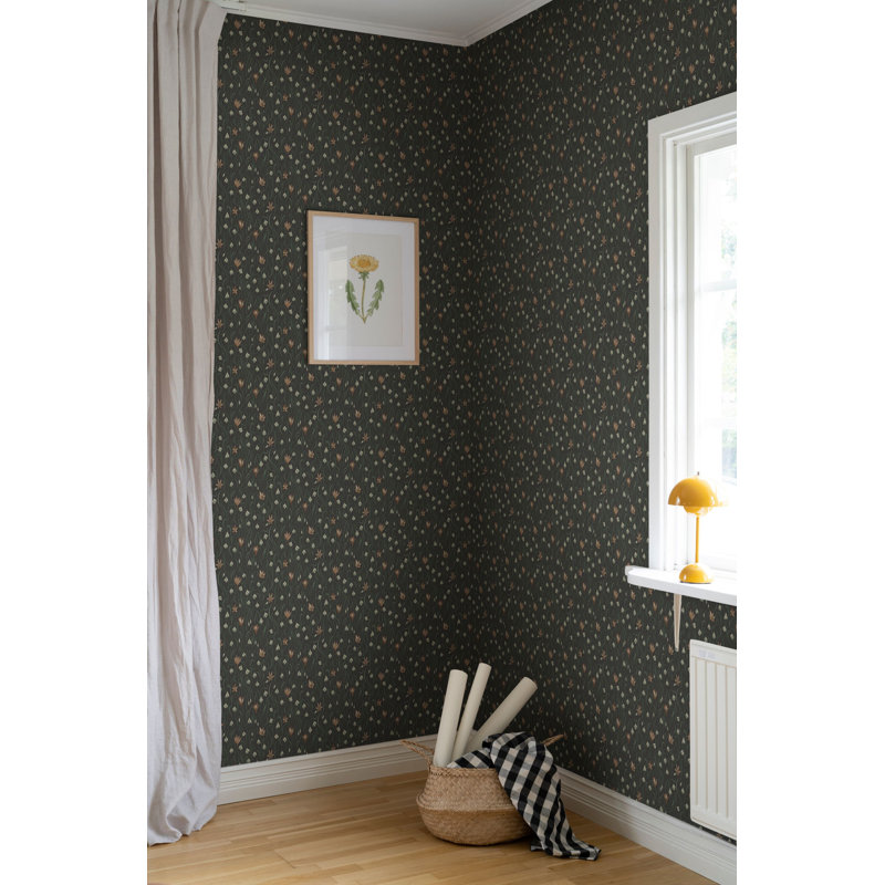 Rouleau de papier peint L 33 pi x l 20,8 po Huset I Solen Signe, Gris anthracite