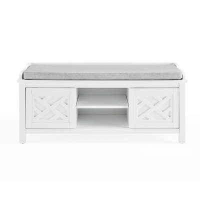 45" W Wood Storage Bench with Cushion