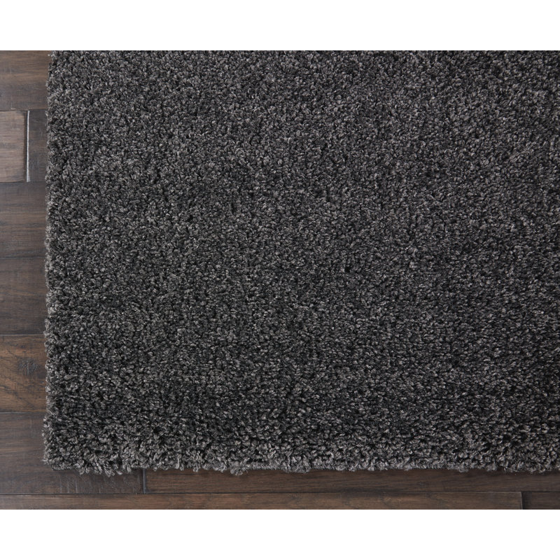 Tapis gris à poils longs Sunny, Rectangle 7 pi 10 po x 9 pi 10 po