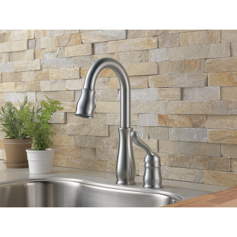 Robinet de bar escamotable avec accessoires Leland, Nickel brossé