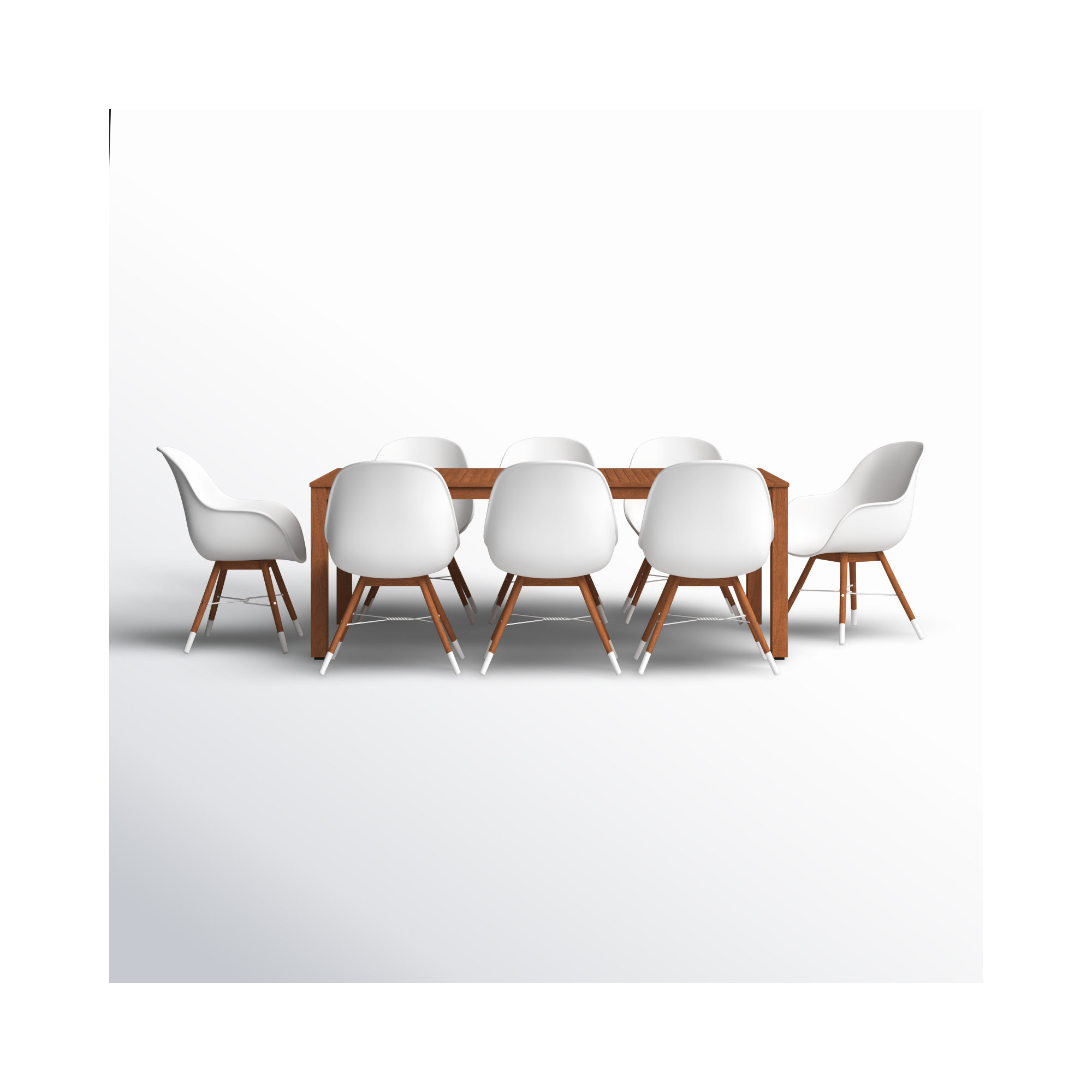 Anautica 88'' Rectangular 8 - Person Outdoor Dining Set