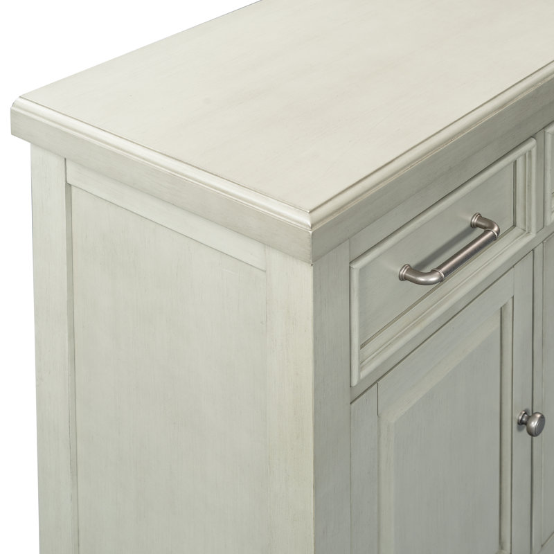 Wartow Beveled Glass Door Server, Grey