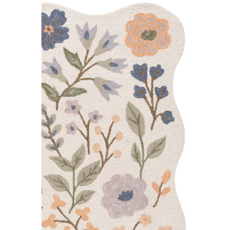 Jardin Hand Tufted Wool;Cotton Floral Indoor Rug, 8'-0" X 10'-0" Rectangle
