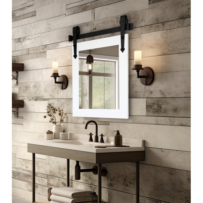 Miroir d'appoint Rayne, Blanc, 20 po x 16 po