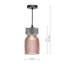 1 - Light Pink Ribbed Glass Pendant