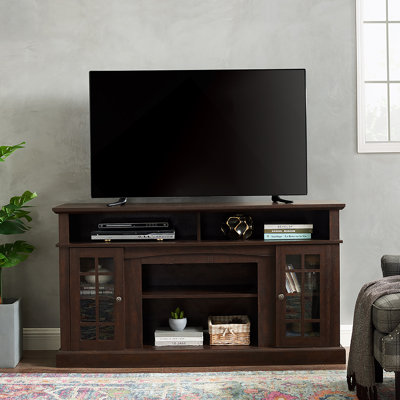 Meuble télé de qualité supérieure avec rangement ouvert et fermé, idéal pour organiser vos essentiels de divertissement et améliorer l'esthétique du salon