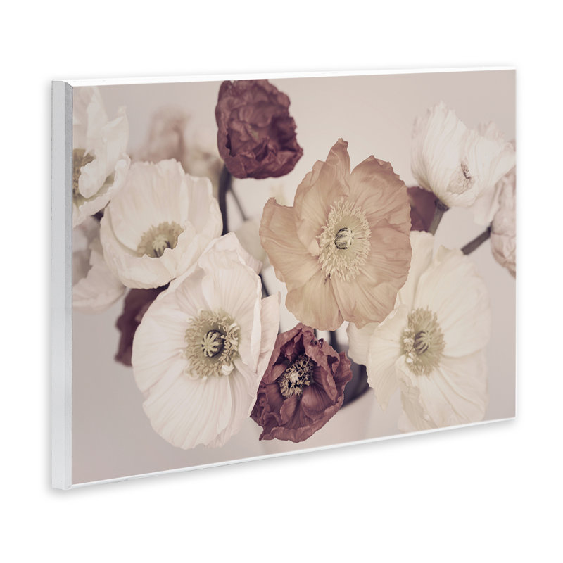 Plaque murale Open Blooms Maroon Florals, design par Sissi et Seb, H 13 po x l 19 po