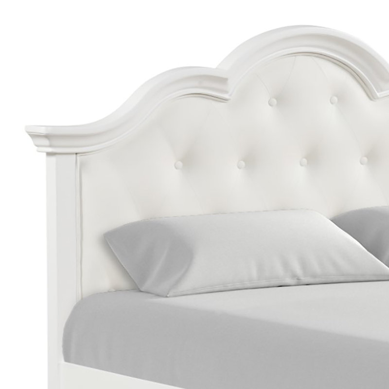Lit double avec rangement, blanc, Double