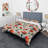 Red And Beige Cottage Floral Pattern Polyester Floral Duvet Cover Set-44232361