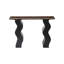 Console en marbre de 120 cm (47,24 po), table d'entrée avec pattes ondulées en bois noir