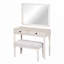 Bureau de coiffeuse moderne avec miroir, ensemble de table de maquillage pour adultes avec tabouret, bureau à domicile, 2 grands tiroirs, blanc