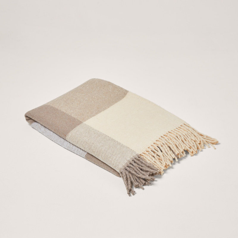 Plain Weave / Muslin Throw Blanket, W180 x L280cm, Taupe