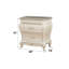 Table de chevet Classy Pearl White avec plateau en granit et compartiment de tiroir spacieux