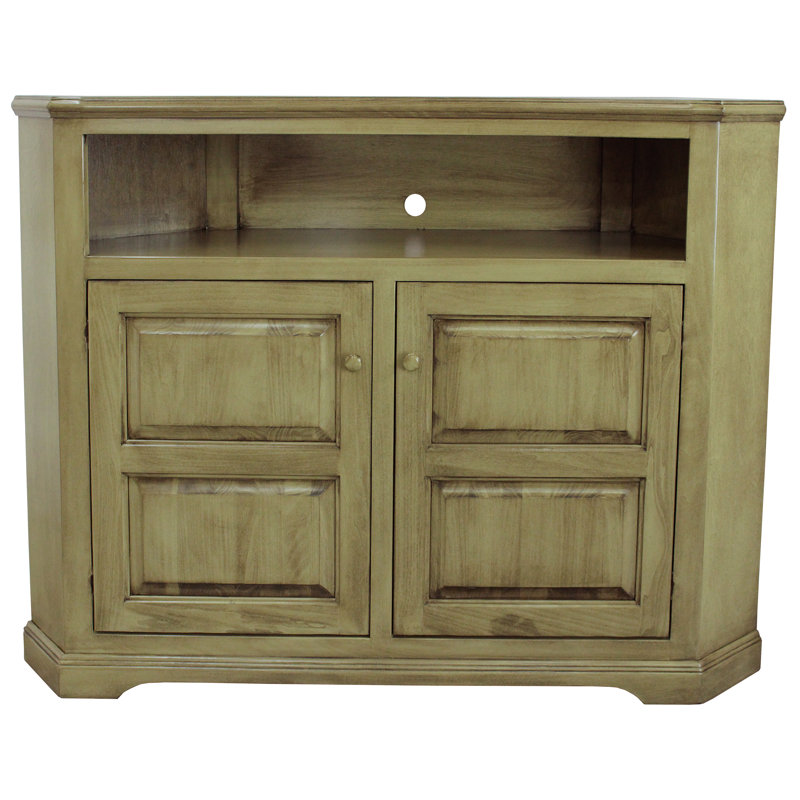 Inouye Unfinished Corner TV Stand for TVs up to 65", European Green