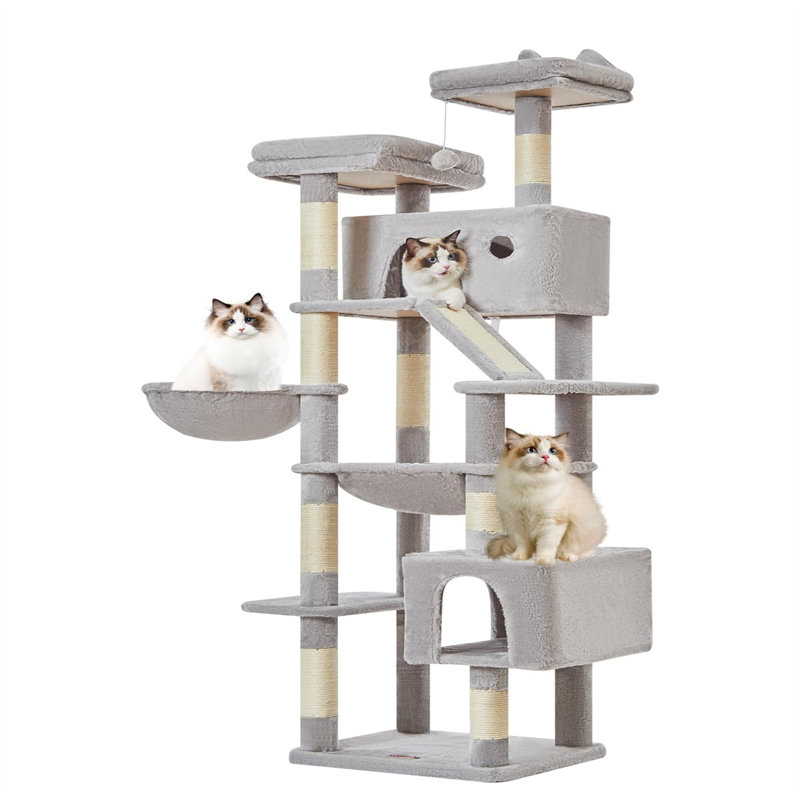 Ersida Cat Tree, 12.2" H x 18.11" W x 20.47" L, Gray