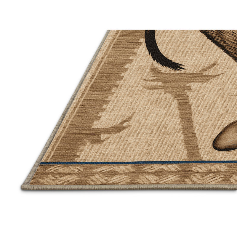Washable Jerboa Wildlife Area Rug, Round 7'