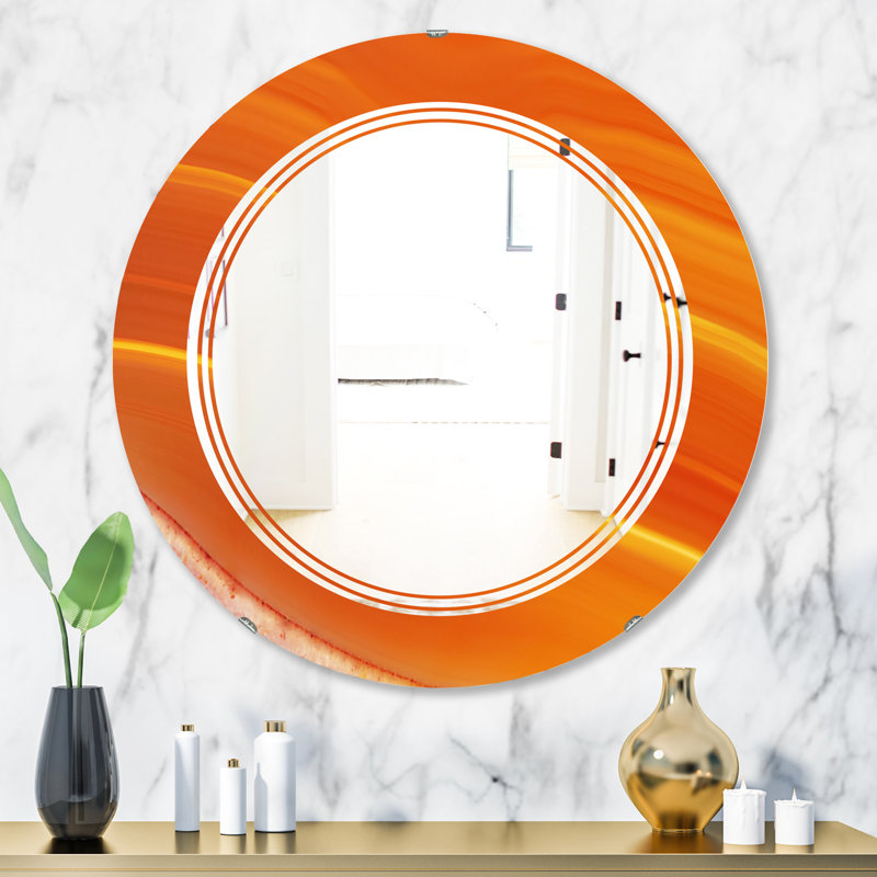 Miroir mural moderne et sans cadre à motif triple c agateinwave, H 31,5 po x l po
