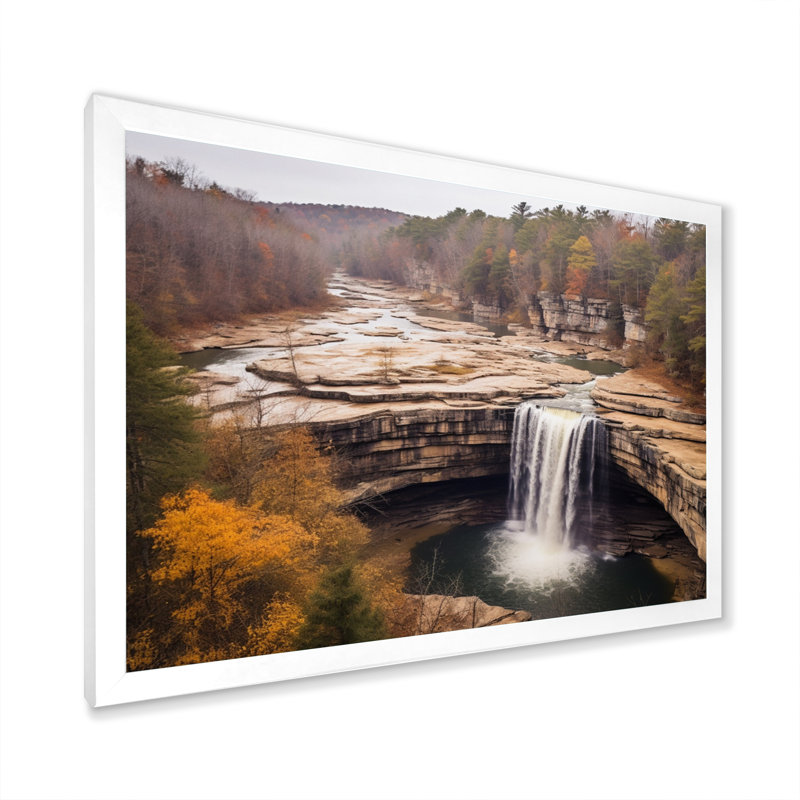Alabama Water Cascades Beauty II - impression, H 12 po x l 20 po x P 1 po, Cadre photo blanc