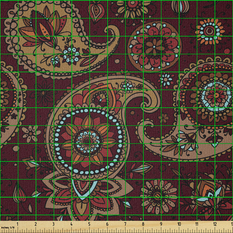 Tissu imprimé Ambesonne Paisley par The Yard, l 36 po x L 180 po