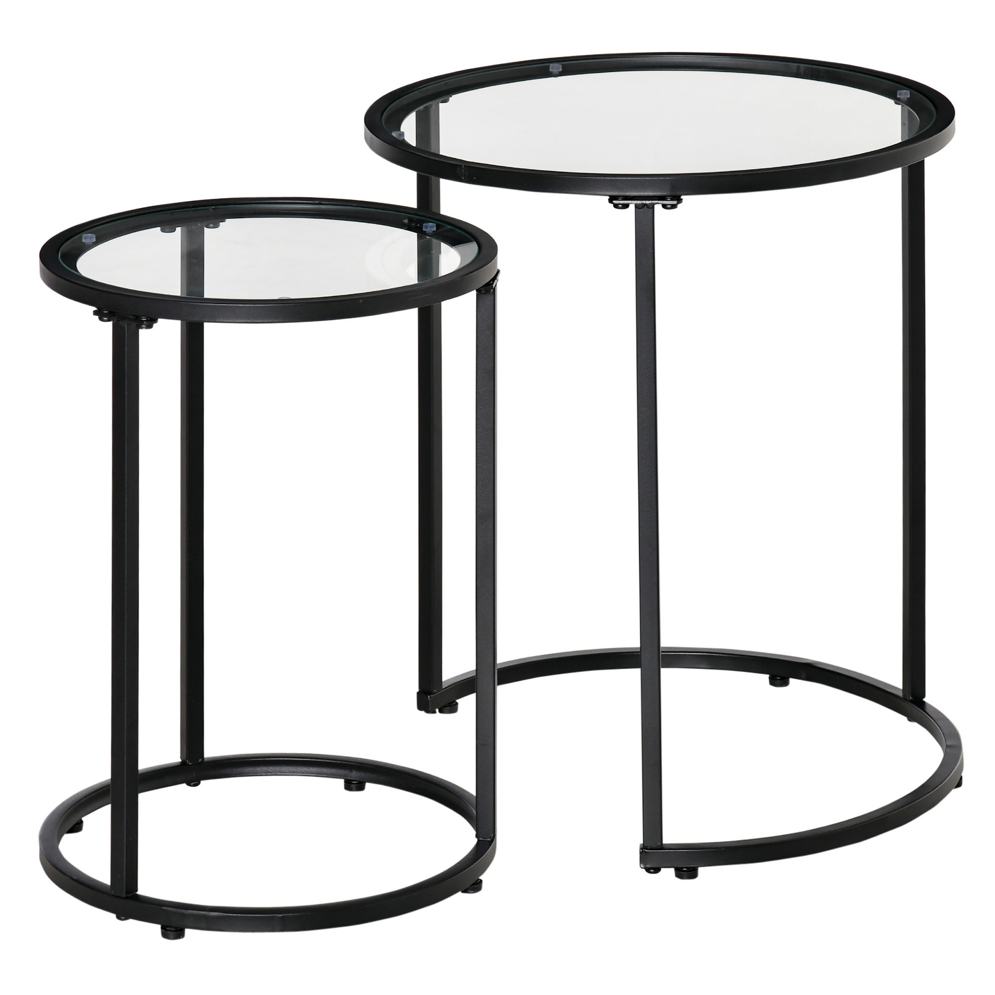 Ebern Designs Ensemble de 2 tables basses gigognes avec base en métal ...
