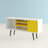 Liberty 53" Mid-Century Modern 5-Shelf TV Stand for TVs up to 50" in White and Yellow-1955798192