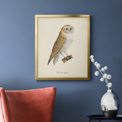 French Owls VI - Toile encadrée de qualité supérieure - prête à être accrochée