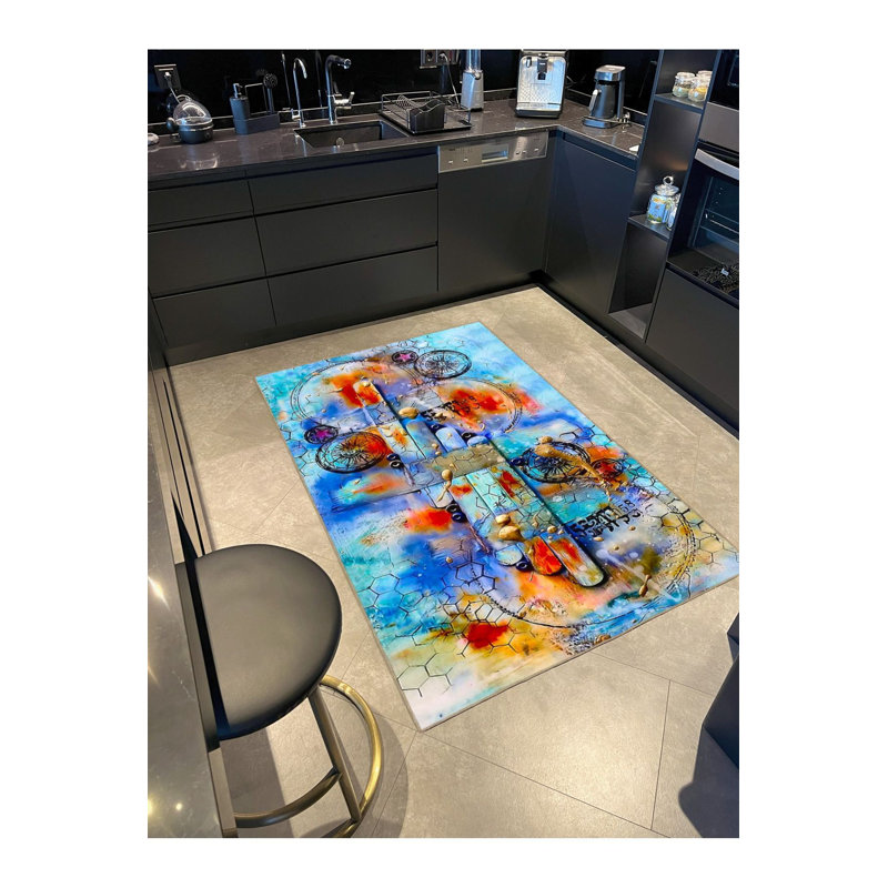 Tapis coloré lavable à la machine, Sous-tapis rectangulaire 3 pi 11 po x 5 pi 11 po i