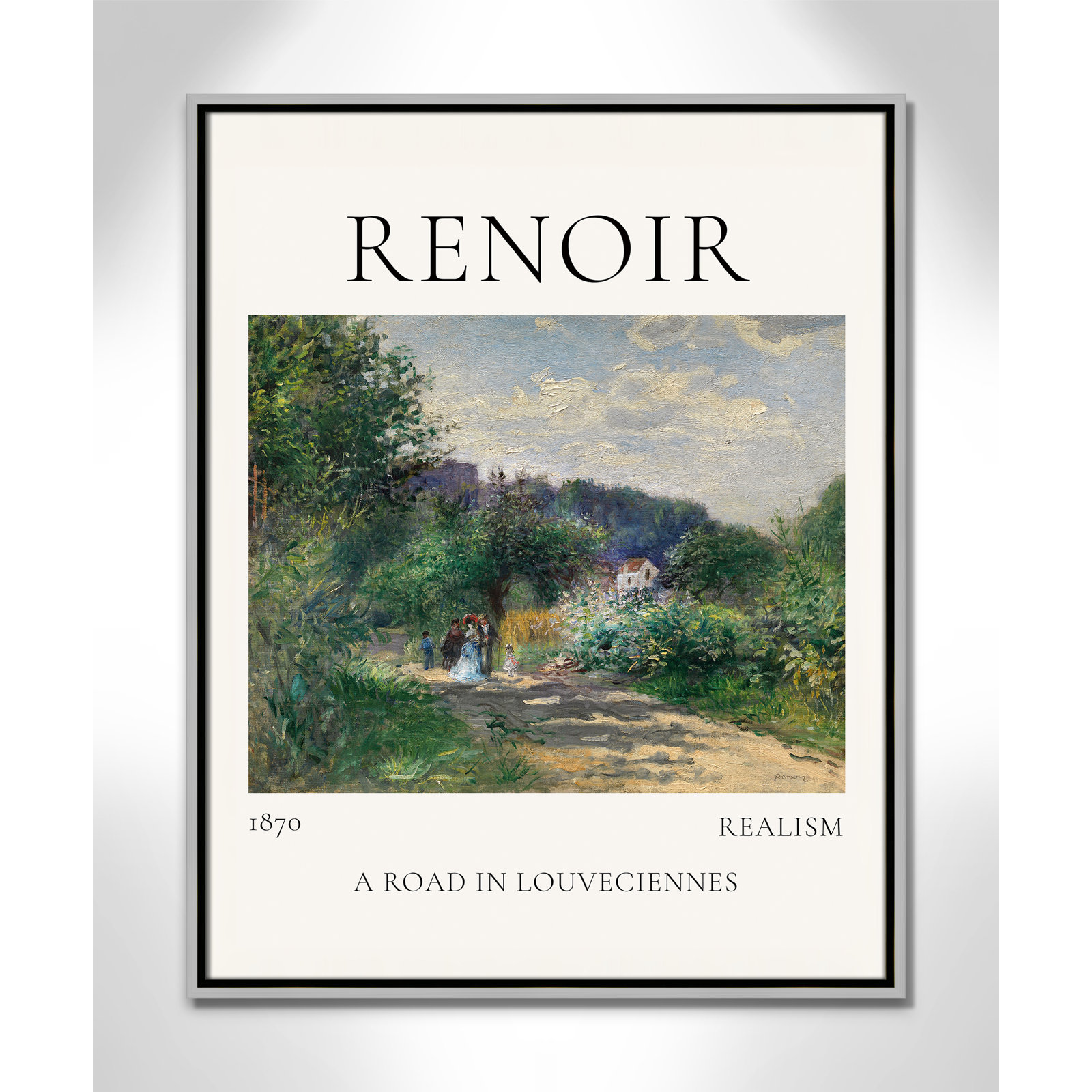 Old Masters Collection "A Road in Louveciennes" Print, Silver Floater Frame, No, 29.5" H x 23.5" W x 2" D