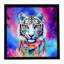 Hippie, tigre blanc, impression sur métal encadrée